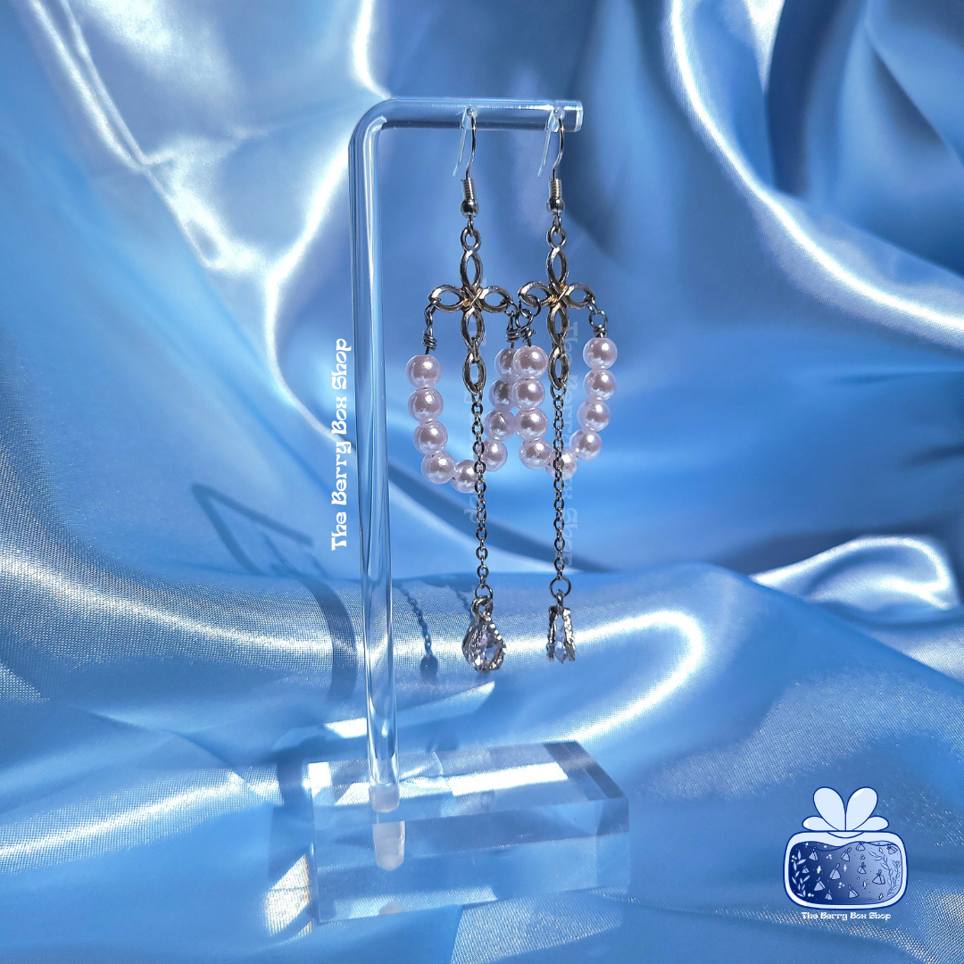 Cross Pearl Earrings