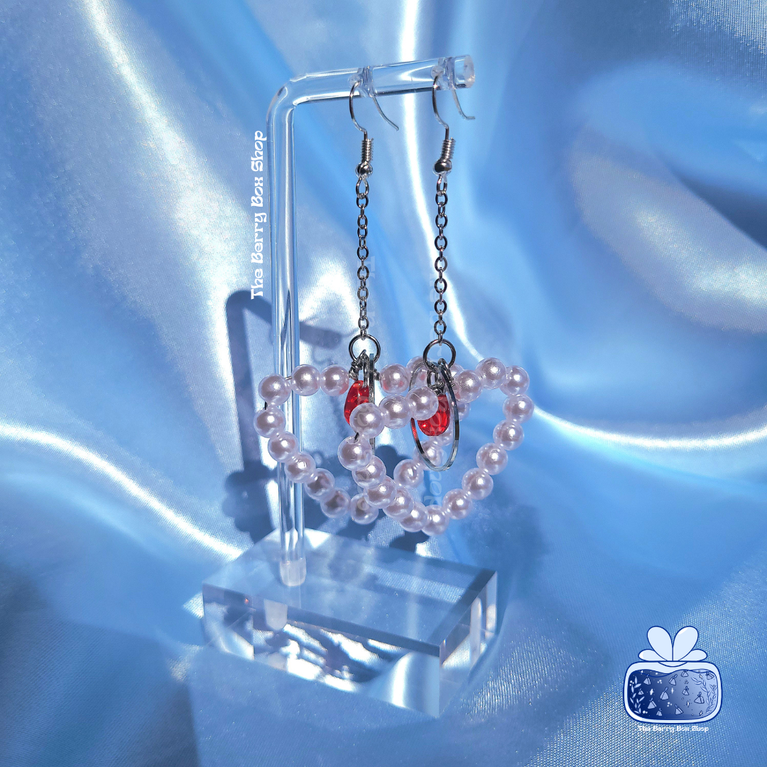 Heart Pearl Hoop Earrings